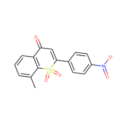 Cc1cccc2c1S(=O)(=O)C(c1ccc([N+](=O)[O-])cc1)=CC2=O ZINC000027194720