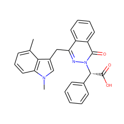 Cc1cccc2c1c(Cc1nn([C@H](C(=O)O)c3ccccc3)c(=O)c3ccccc13)cn2C ZINC000068198720