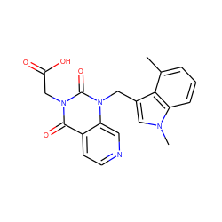 Cc1cccc2c1c(Cn1c(=O)n(CC(=O)O)c(=O)c3ccncc31)cn2C ZINC000096170029