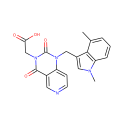 Cc1cccc2c1c(Cn1c(=O)n(CC(=O)O)c(=O)c3cnccc31)cn2C ZINC000096170032