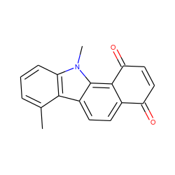 Cc1cccc2c1c1ccc3c(c1n2C)C(=O)C=CC3=O ZINC000001629569