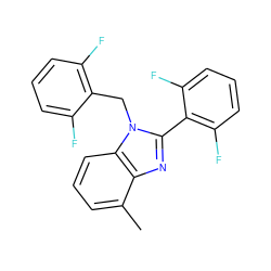 Cc1cccc2c1nc(-c1c(F)cccc1F)n2Cc1c(F)cccc1F ZINC000001896203