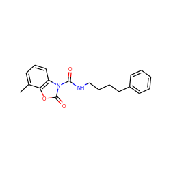 Cc1cccc2c1oc(=O)n2C(=O)NCCCCc1ccccc1 ZINC000653804876