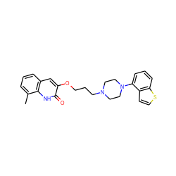 Cc1cccc2cc(OCCCN3CCN(c4cccc5sccc45)CC3)c(=O)[nH]c12 ZINC001772641360