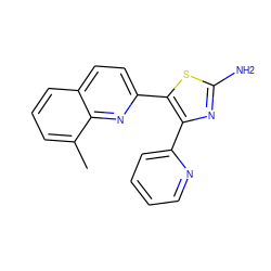 Cc1cccc2ccc(-c3sc(N)nc3-c3ccccn3)nc12 ZINC000045253692