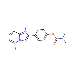 Cc1cccc2n1cc(-c1ccc(OC(=O)N(C)C)cc1)[n+]2C ZINC000049053512