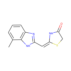 Cc1cccc2nc(/C=C3\NC(=O)CS3)[nH]c12 ZINC000103234143