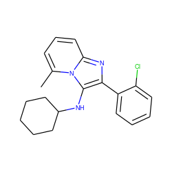 Cc1cccc2nc(-c3ccccc3Cl)c(NC3CCCCC3)n12 ZINC000072177913