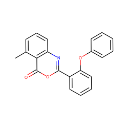 Cc1cccc2nc(-c3ccccc3Oc3ccccc3)oc(=O)c12 ZINC000043021707