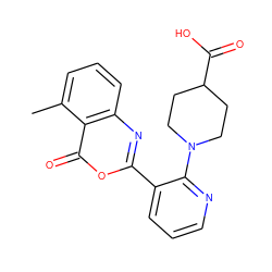 Cc1cccc2nc(-c3cccnc3N3CCC(C(=O)O)CC3)oc(=O)c12 ZINC000043067661