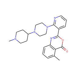 Cc1cccc2nc(-c3cccnc3N3CCN(C4CCN(C)CC4)CC3)oc(=O)c12 ZINC000043010840