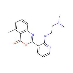 Cc1cccc2nc(-c3cccnc3NCCN(C)C)oc(=O)c12 ZINC000042921238