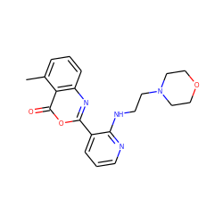 Cc1cccc2nc(-c3cccnc3NCCN3CCOCC3)oc(=O)c12 ZINC000043080169