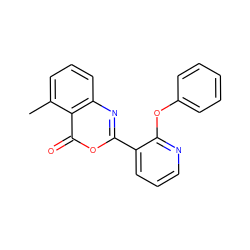 Cc1cccc2nc(-c3cccnc3Oc3ccccc3)oc(=O)c12 ZINC000000152183