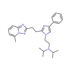 Cc1cccc2nc(CCc3nc(-c4ccccc4)cn3CCN(C(C)C)C(C)C)nn12 ZINC000117238694