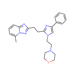 Cc1cccc2nc(CCc3nc(-c4ccccc4)cn3CCN3CCOCC3)nn12 ZINC000117241824