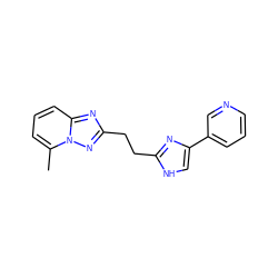 Cc1cccc2nc(CCc3nc(-c4cccnc4)c[nH]3)nn12 ZINC000117858117