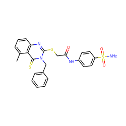 Cc1cccc2nc(SCC(=O)Nc3ccc(S(N)(=O)=O)cc3)n(Cc3ccccc3)c(=S)c12 ZINC000299822378