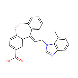 Cc1cccc2ncn(C/C=C3\c4ccccc4COc4ccc(C(=O)O)cc43)c12 ZINC000013727113