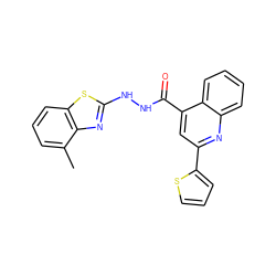 Cc1cccc2sc(NNC(=O)c3cc(-c4cccs4)nc4ccccc34)nc12 ZINC000008860113