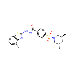 Cc1cccc2sc(NNC(=O)c3ccc(S(=O)(=O)N4C[C@@H](C)C[C@H](C)C4)cc3)nc12 ZINC000008683808