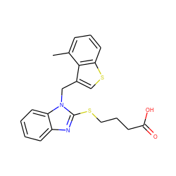 Cc1cccc2scc(Cn3c(SCCCC(=O)O)nc4ccccc43)c12 ZINC000034608219