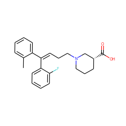 Cc1ccccc1/C(=C/CCN1CCC[C@@H](C(=O)O)C1)c1ccccc1F ZINC000066260100