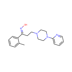 Cc1ccccc1/C(CCN1CCN(c2ccccn2)CC1)=N/O ZINC000100064636