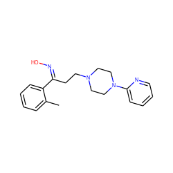 Cc1ccccc1/C(CCN1CCN(c2ccccn2)CC1)=N\O ZINC000036475941