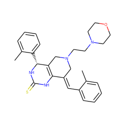 Cc1ccccc1/C=C1\CN(CCN2CCOCC2)CC2=C1NC(=S)N[C@@H]2c1ccccc1C ZINC000096282918