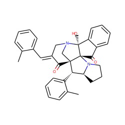 Cc1ccccc1/C=C1\CN2C[C@@]3(C1=O)[C@@H](c1ccccc1C)[C@@H]1CCCN1[C@]31C(=O)c3ccccc3[C@]21O ZINC000072174396