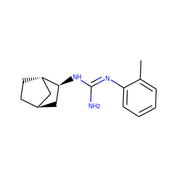 Cc1ccccc1/N=C(\N)N[C@H]1C[C@H]2CC[C@H]1C2 ZINC000253633456