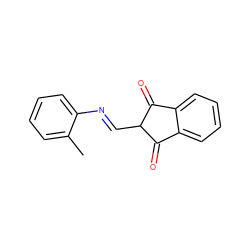 Cc1ccccc1/N=C/C1C(=O)c2ccccc2C1=O ZINC000013523439