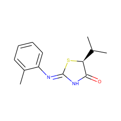 Cc1ccccc1/N=C1/NC(=O)[C@H](C(C)C)S1 ZINC000028826726