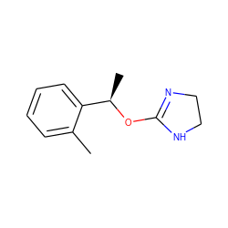 Cc1ccccc1[C@@H](C)OC1=NCCN1 ZINC000045254597