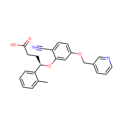 Cc1ccccc1[C@@H](CCC(=O)O)Oc1cc(OCc2cccnc2)ccc1C#N ZINC000000836456