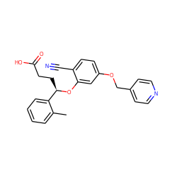 Cc1ccccc1[C@@H](CCC(=O)O)Oc1cc(OCc2ccncc2)ccc1C#N ZINC000013780344