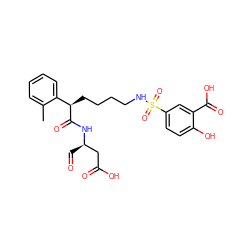 Cc1ccccc1[C@@H](CCCCNS(=O)(=O)c1ccc(O)c(C(=O)O)c1)C(=O)N[C@H](C=O)CC(=O)O ZINC000013553881