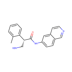 Cc1ccccc1[C@@H](CN)C(=O)Nc1ccc2cnccc2c1 ZINC000653725356