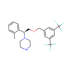 Cc1ccccc1[C@@H](COCc1cc(C(F)(F)F)cc(C(F)(F)F)c1)N1CCNCC1 ZINC000022926829