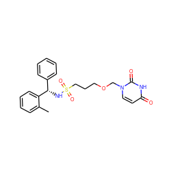 Cc1ccccc1[C@@H](NS(=O)(=O)CCCOCn1ccc(=O)[nH]c1=O)c1ccccc1 ZINC000116101075