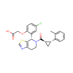 Cc1ccccc1[C@@H]1C[C@H]1C(=O)N1CCc2ncsc2[C@@H]1c1cc(Cl)ccc1OCC(=O)O ZINC000206915200