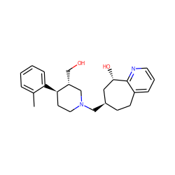 Cc1ccccc1[C@@H]1CCN(C[C@@H]2CCc3cccnc3[C@@H](O)C2)C[C@H]1CO ZINC000040895145