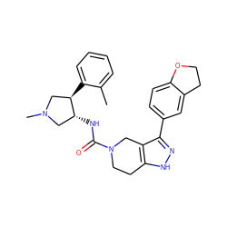 Cc1ccccc1[C@@H]1CN(C)C[C@H]1NC(=O)N1CCc2[nH]nc(-c3ccc4c(c3)CCO4)c2C1 ZINC000144495681