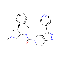 Cc1ccccc1[C@@H]1CN(C)C[C@H]1NC(=O)N1CCc2[nH]nc(-c3ccncc3)c2C1 ZINC000114630642