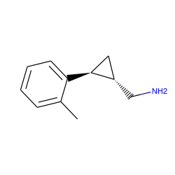 Cc1ccccc1[C@H]1C[C@@H]1CN ZINC000040845066