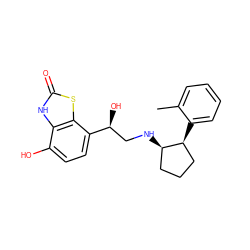 Cc1ccccc1[C@H]1CCC[C@H]1NC[C@H](O)c1ccc(O)c2[nH]c(=O)sc12 ZINC000299828473