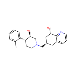 Cc1ccccc1[C@H]1CCN(C[C@@H]2Cc3cccnc3[C@@H](O)C2)C[C@@H]1O ZINC000045498036