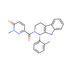 Cc1ccccc1[C@H]1c2[nH]c3ccccc3c2CCN1C(=O)c1ccc(=O)n(C)n1 ZINC000013637019