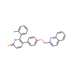 Cc1ccccc1-c1[nH]c(=O)ccc1-c1ccc(OCc2ccc3ccccc3n2)cc1 ZINC000473156076